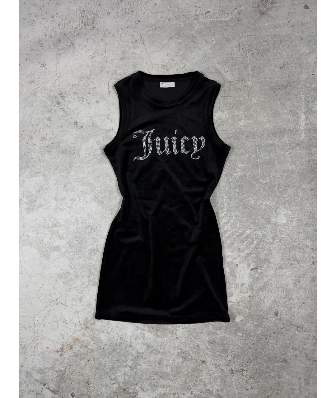 JUICY COUTURE Черное велюровое повседневное платье, фото 7