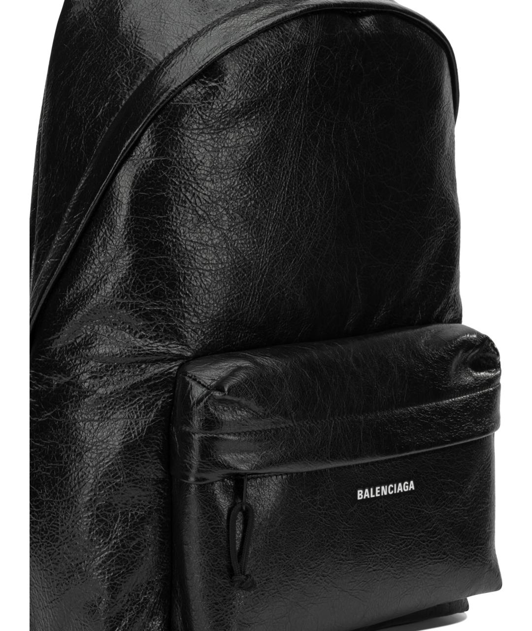 BALENCIAGA Черный кожаный рюкзак, фото 4