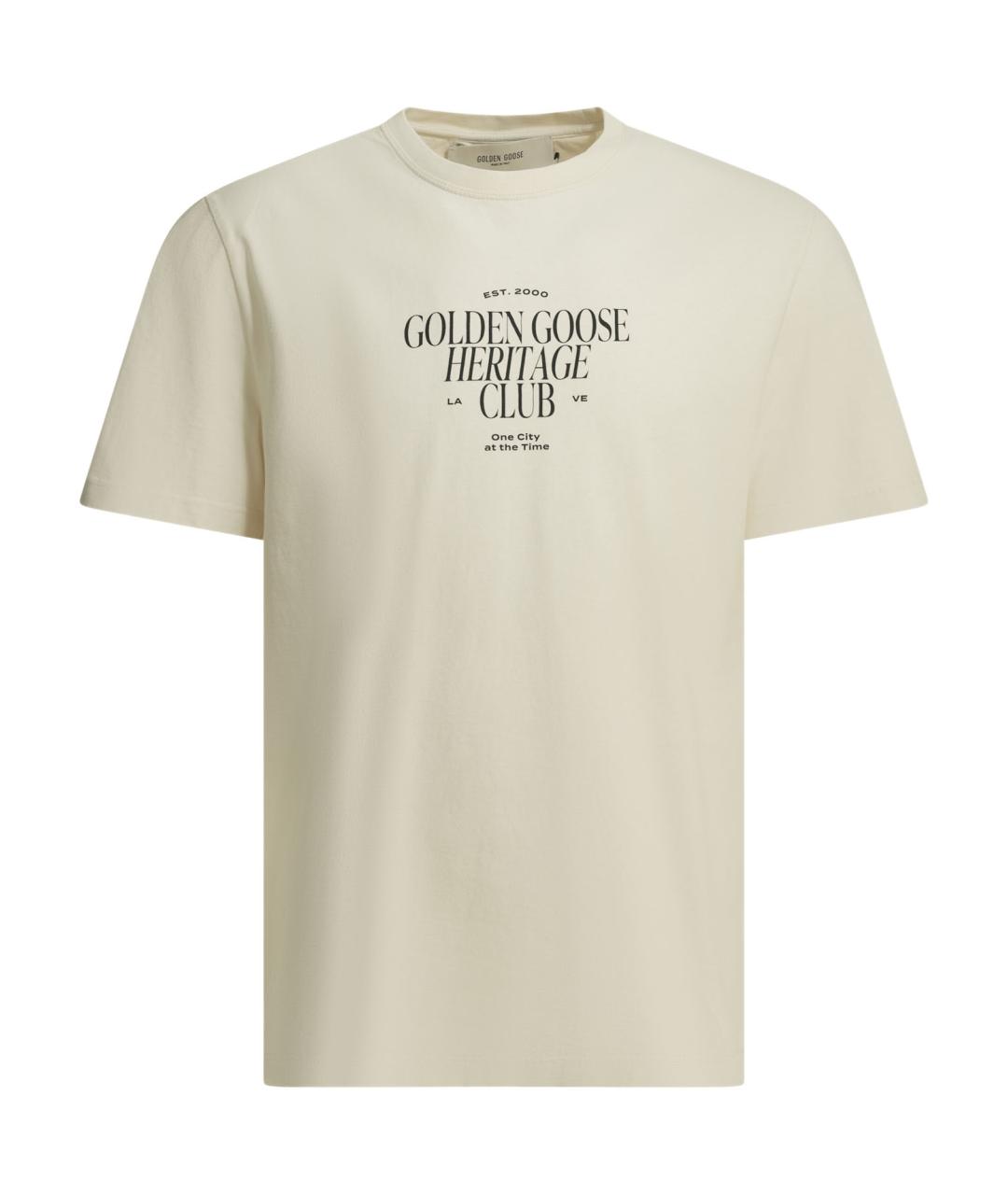 GOLDEN GOOSE Белая хлопковая футболка, фото 1