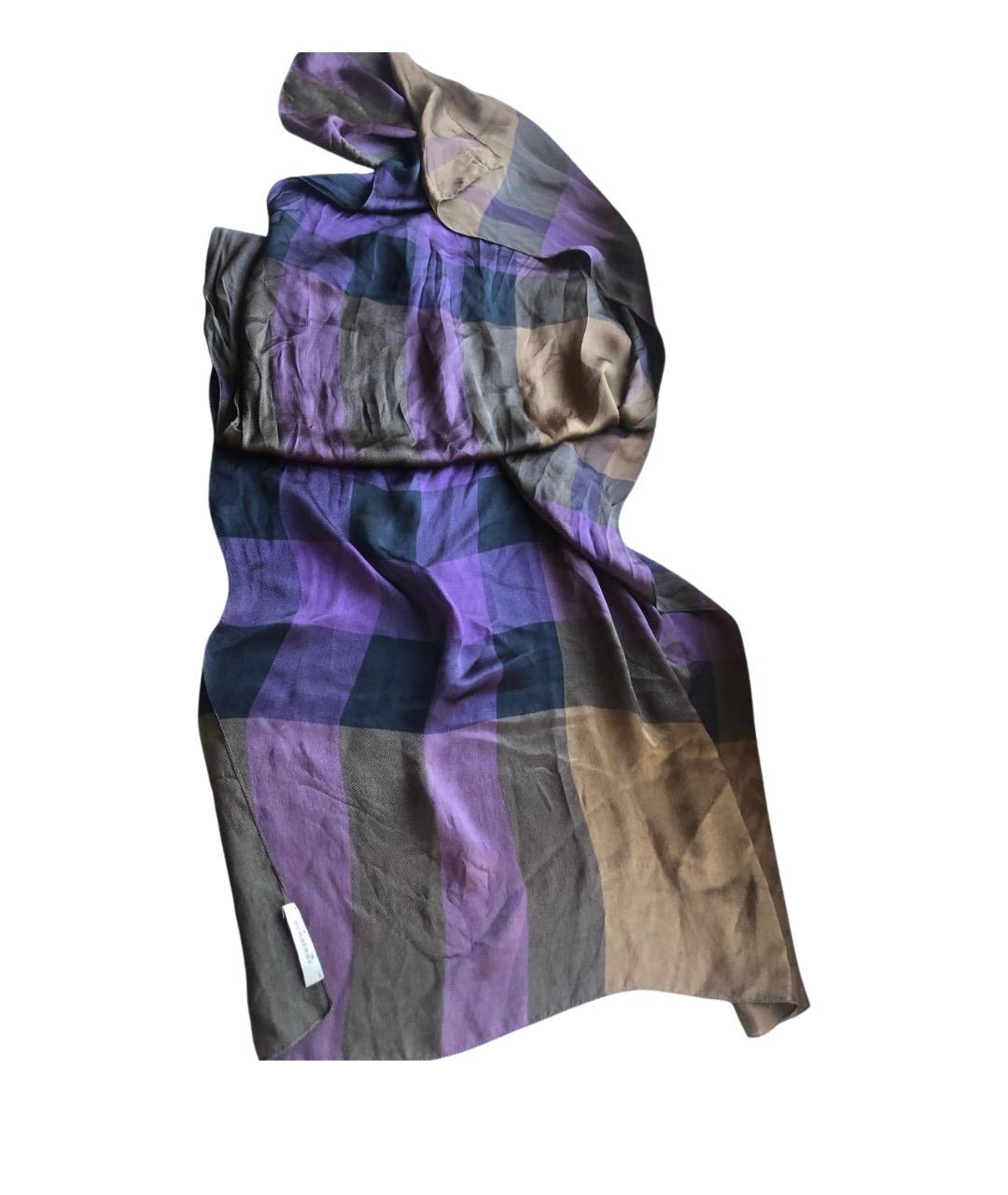 BURBERRY Фиолетовый шелковый платок, фото 1