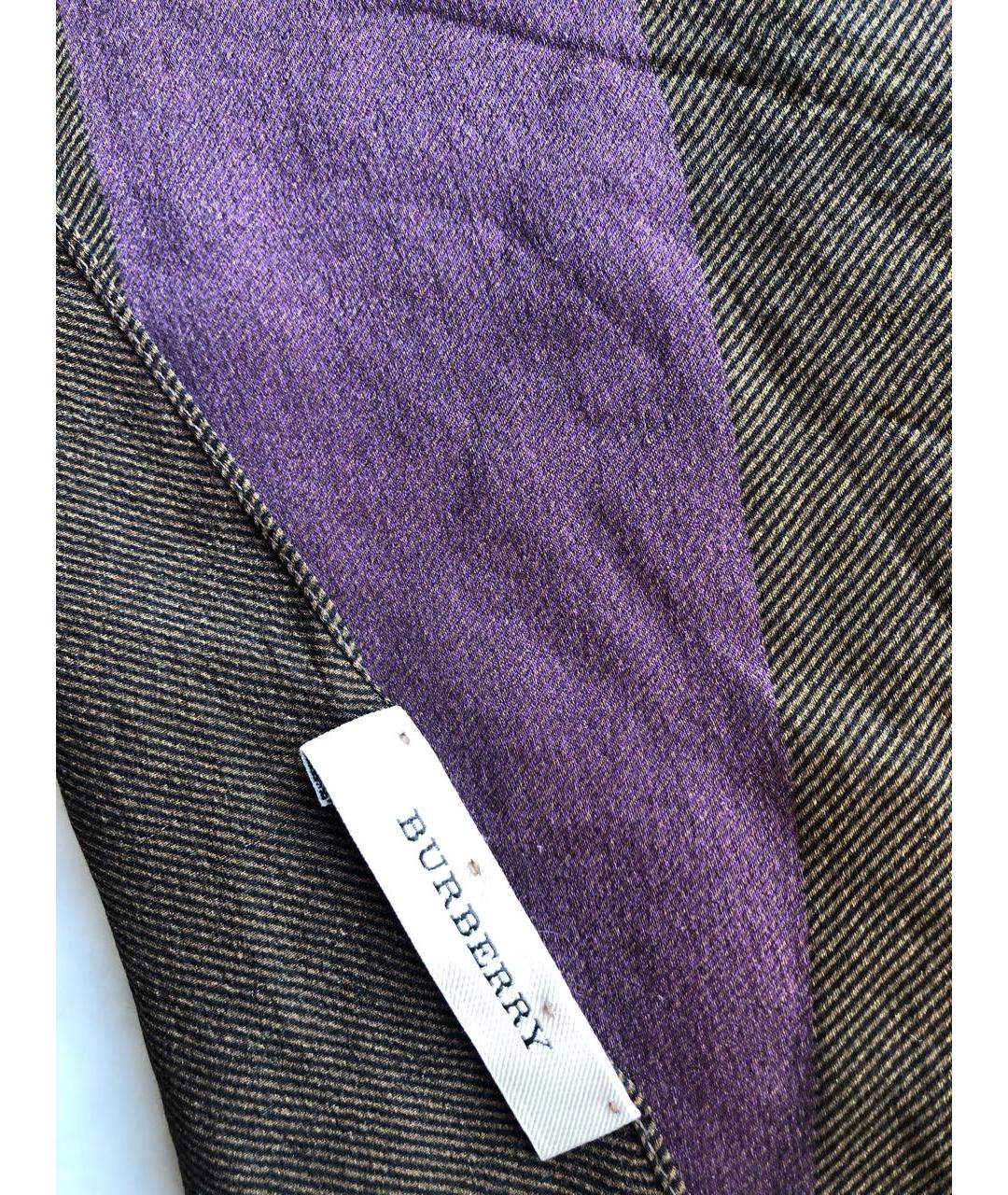 BURBERRY Фиолетовый шелковый платок, фото 3