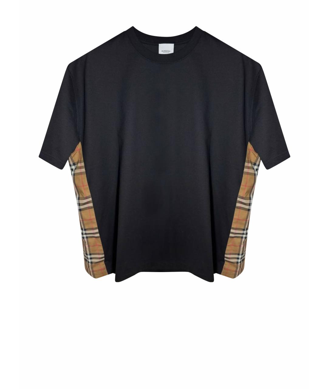 BURBERRY Черная хлопковая футболка, фото 1