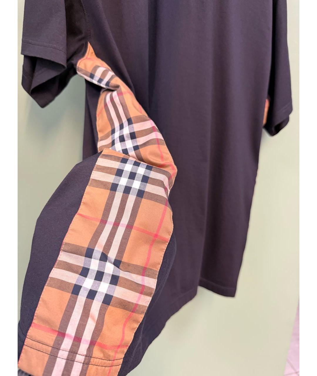 BURBERRY Черная хлопковая футболка, фото 3
