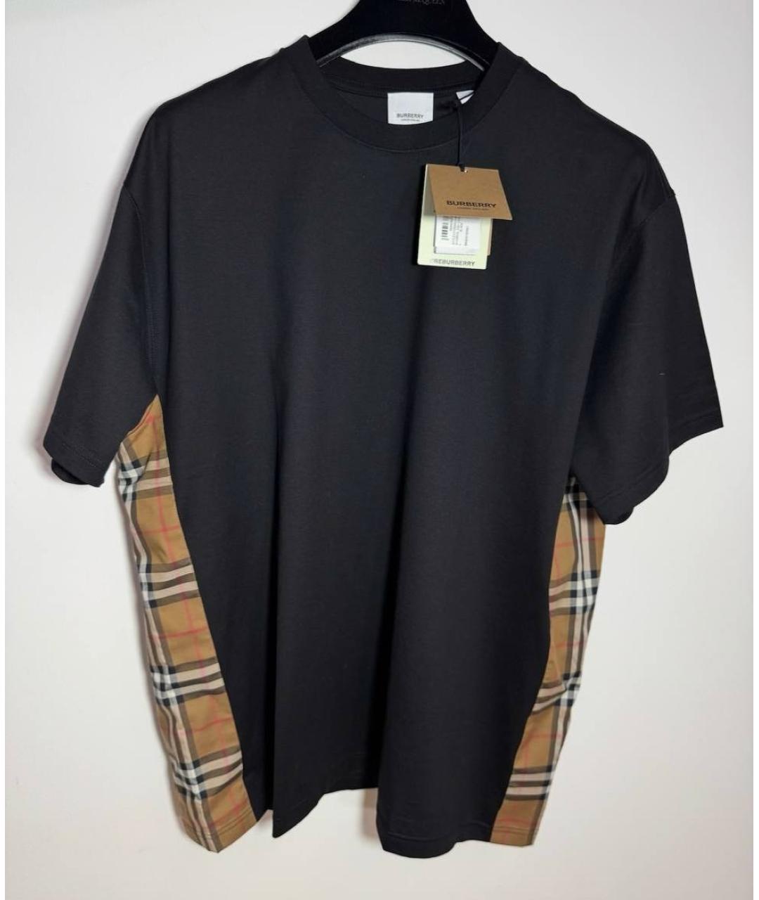 BURBERRY Черная хлопковая футболка, фото 5