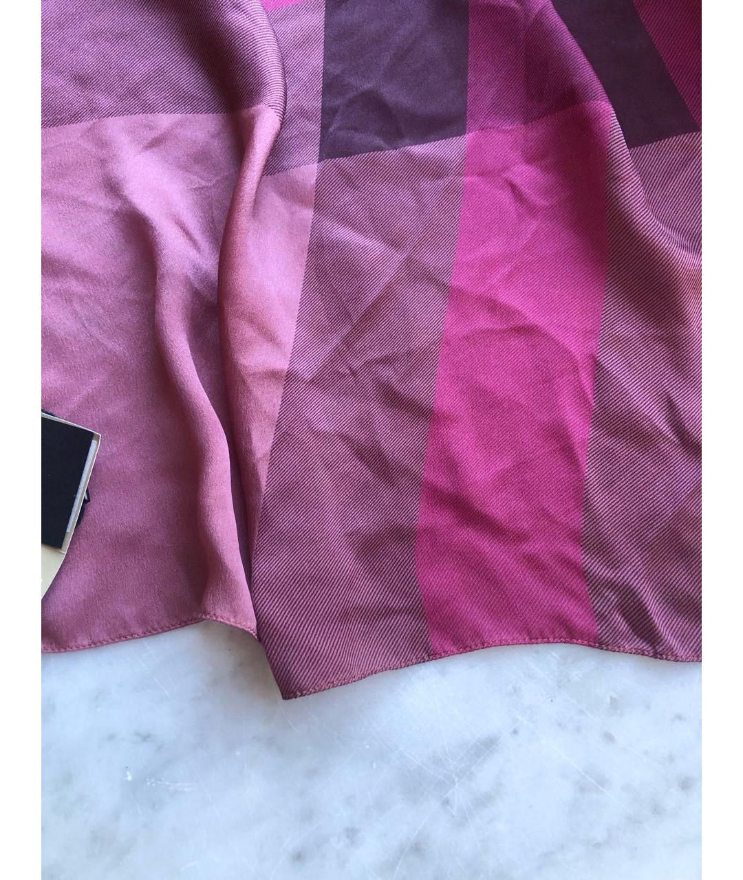 BURBERRY Фиолетовый шелковый платок, фото 2