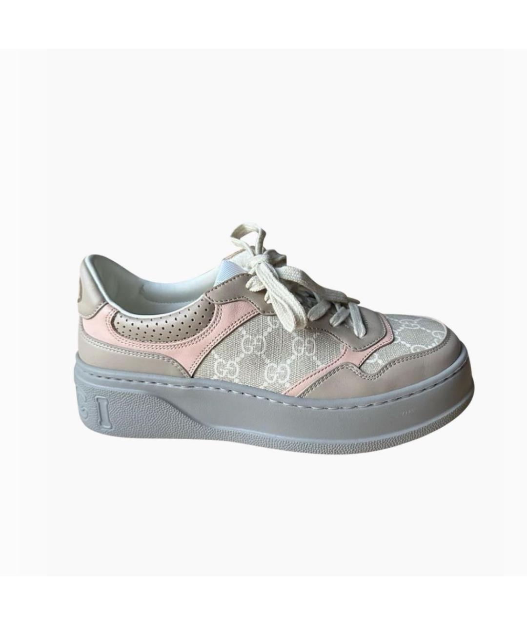GUCCI Бежевые кеды, фото 7