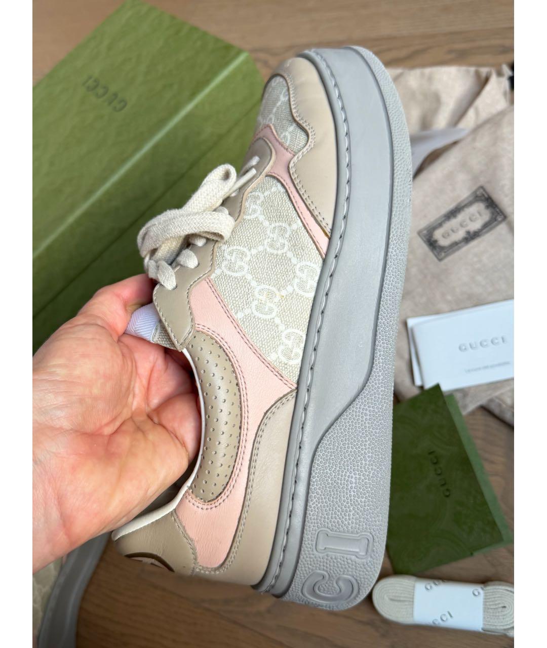 GUCCI Бежевые кеды, фото 3