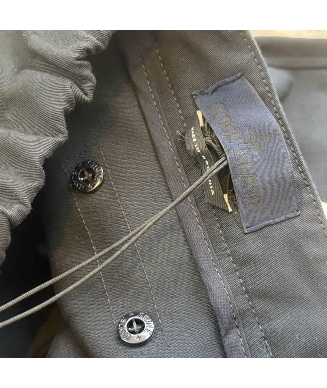 STONE ISLAND Темно-синие хлопковые повседневные брюки, фото 4