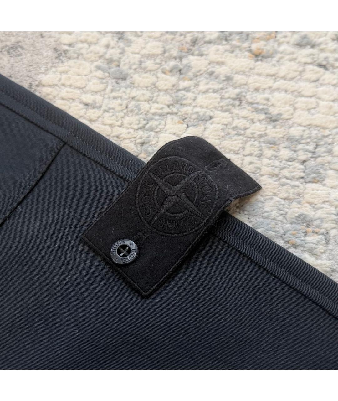 STONE ISLAND Темно-синие хлопковые повседневные брюки, фото 3