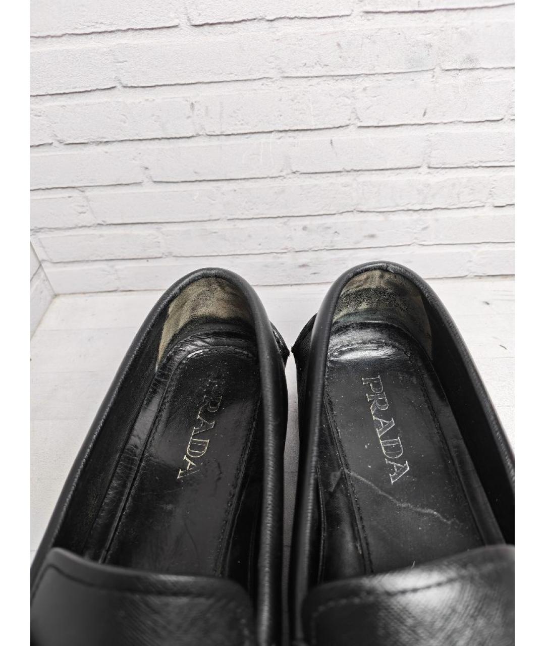 PRADA Черные кожаные мокасины, фото 6