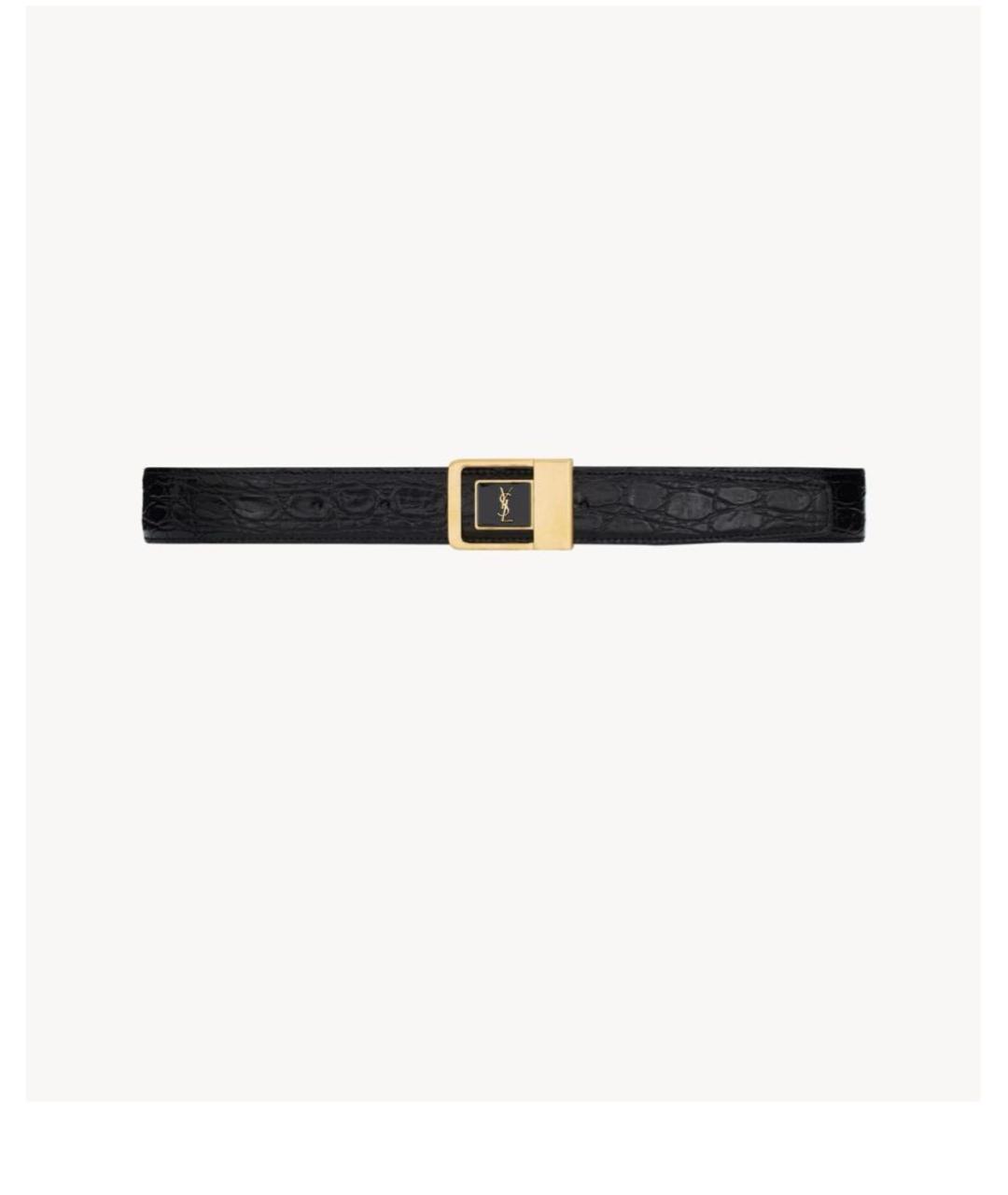 SAINT LAURENT Черный кожаный ремень, фото 3
