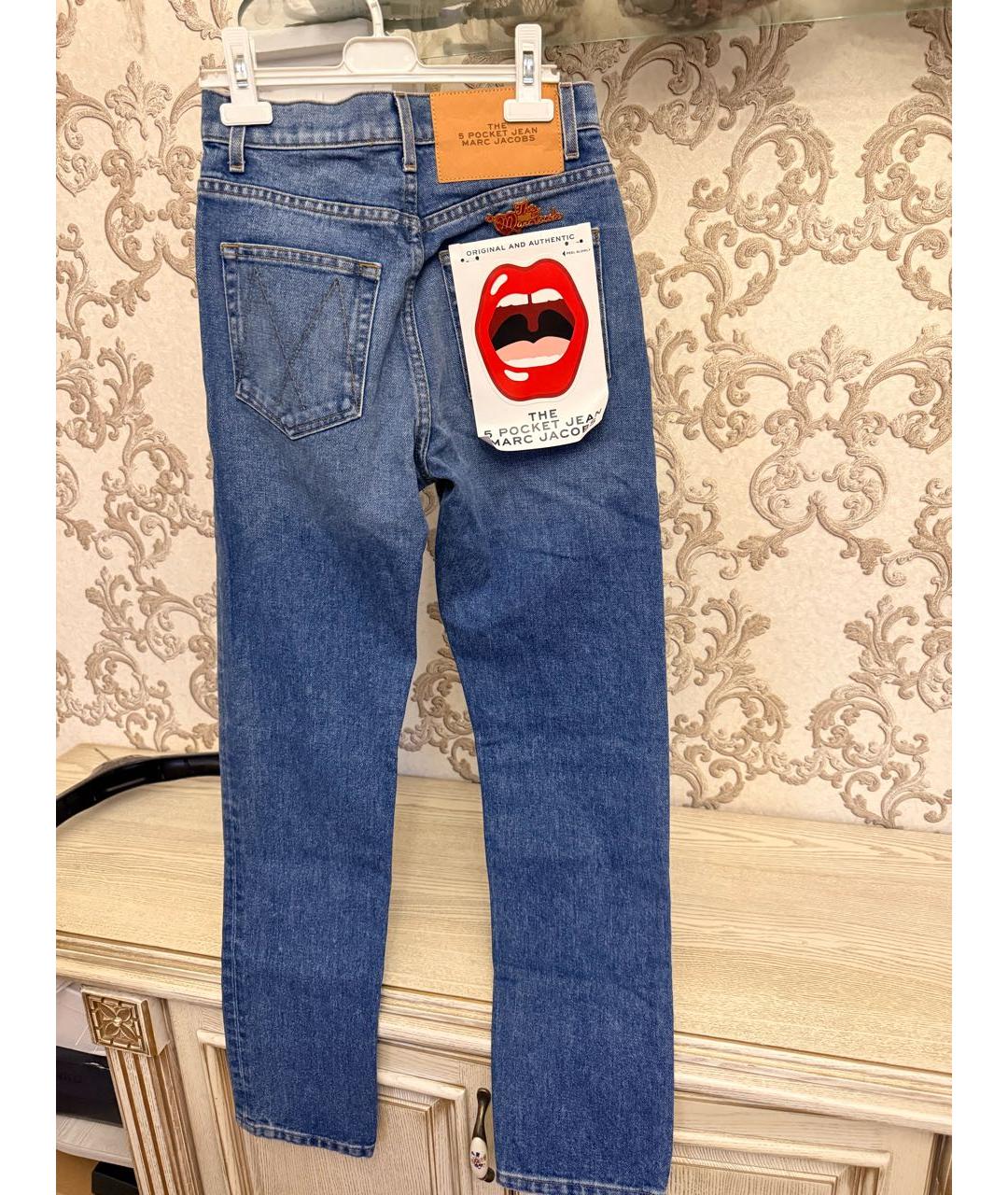 MARC JACOBS Синие хлопковые джинсы слим, фото 2