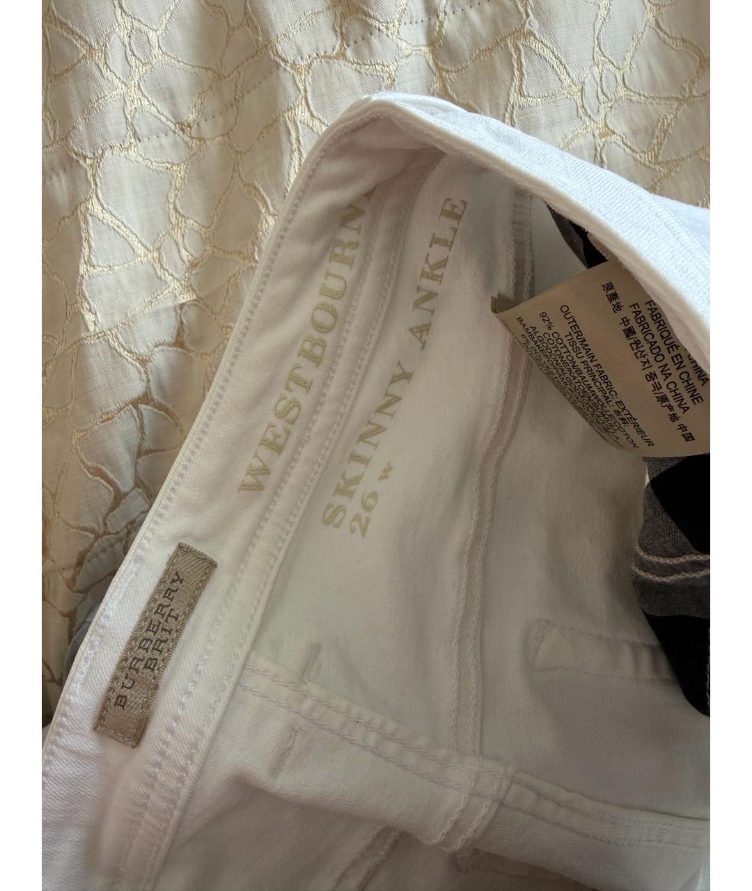 BURBERRY Белые хлопковые джинсы слим, фото 5