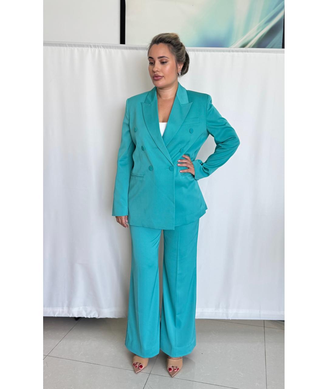 PINKO Бирюзовый полиэстеровый костюм с брюками, фото 4