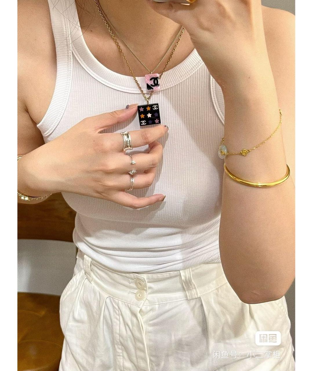 CHANEL Черное колье, фото 4
