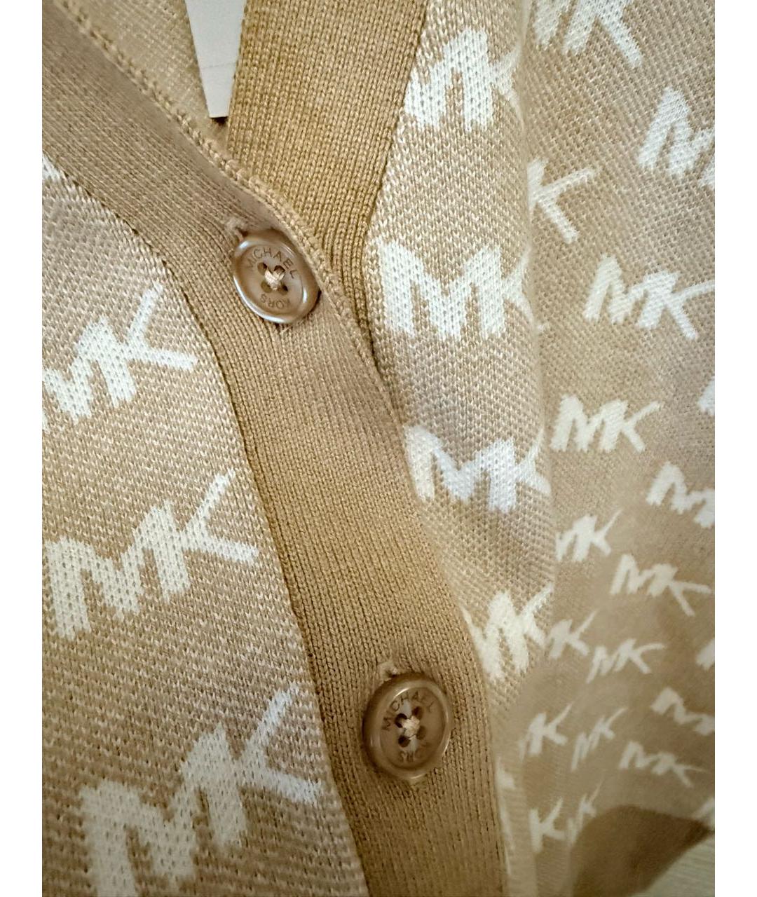 MICHAEL KORS Бежевый хлопковый кардиган, фото 4