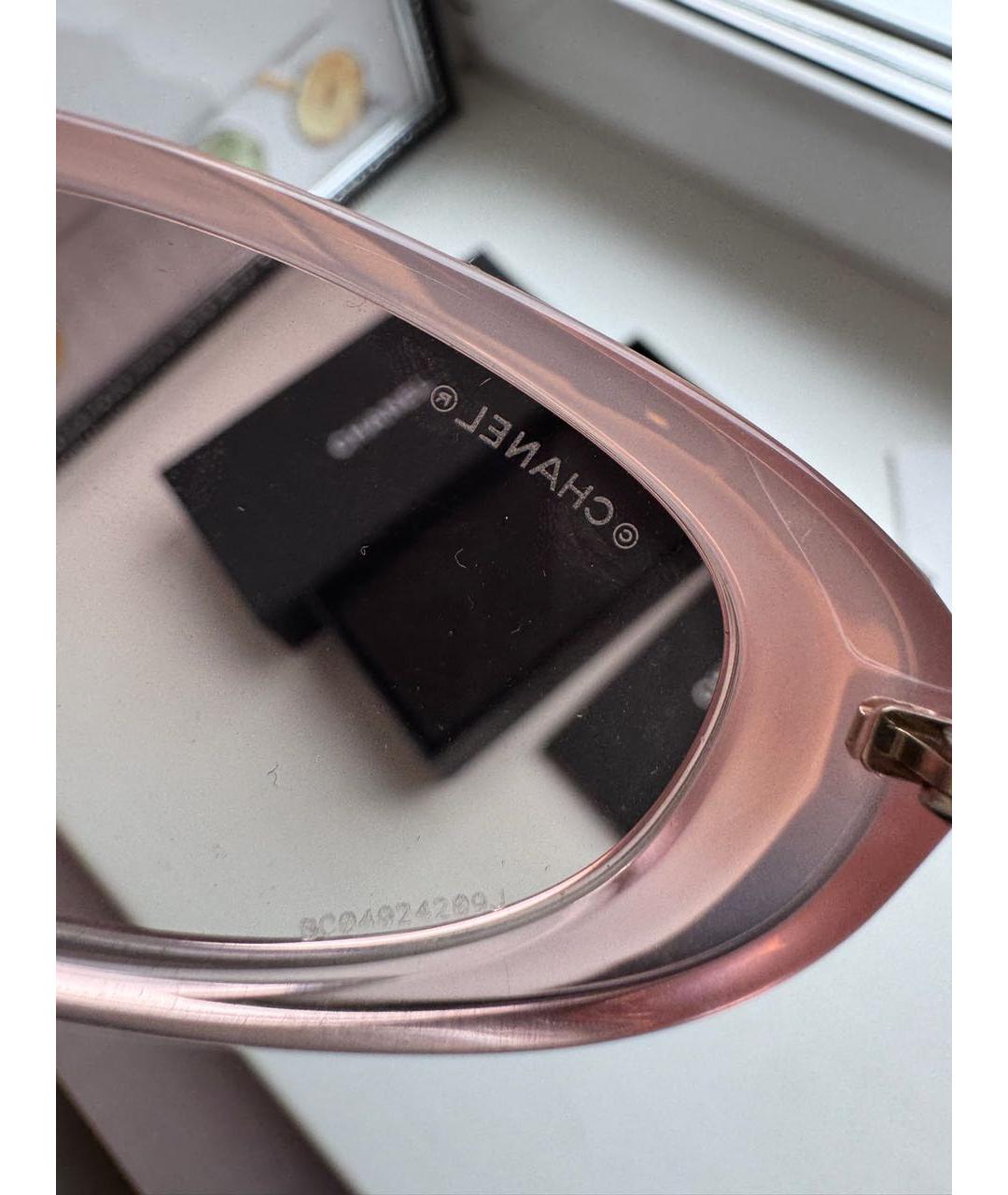 CHANEL Розовые пластиковые солнцезащитные очки, фото 8