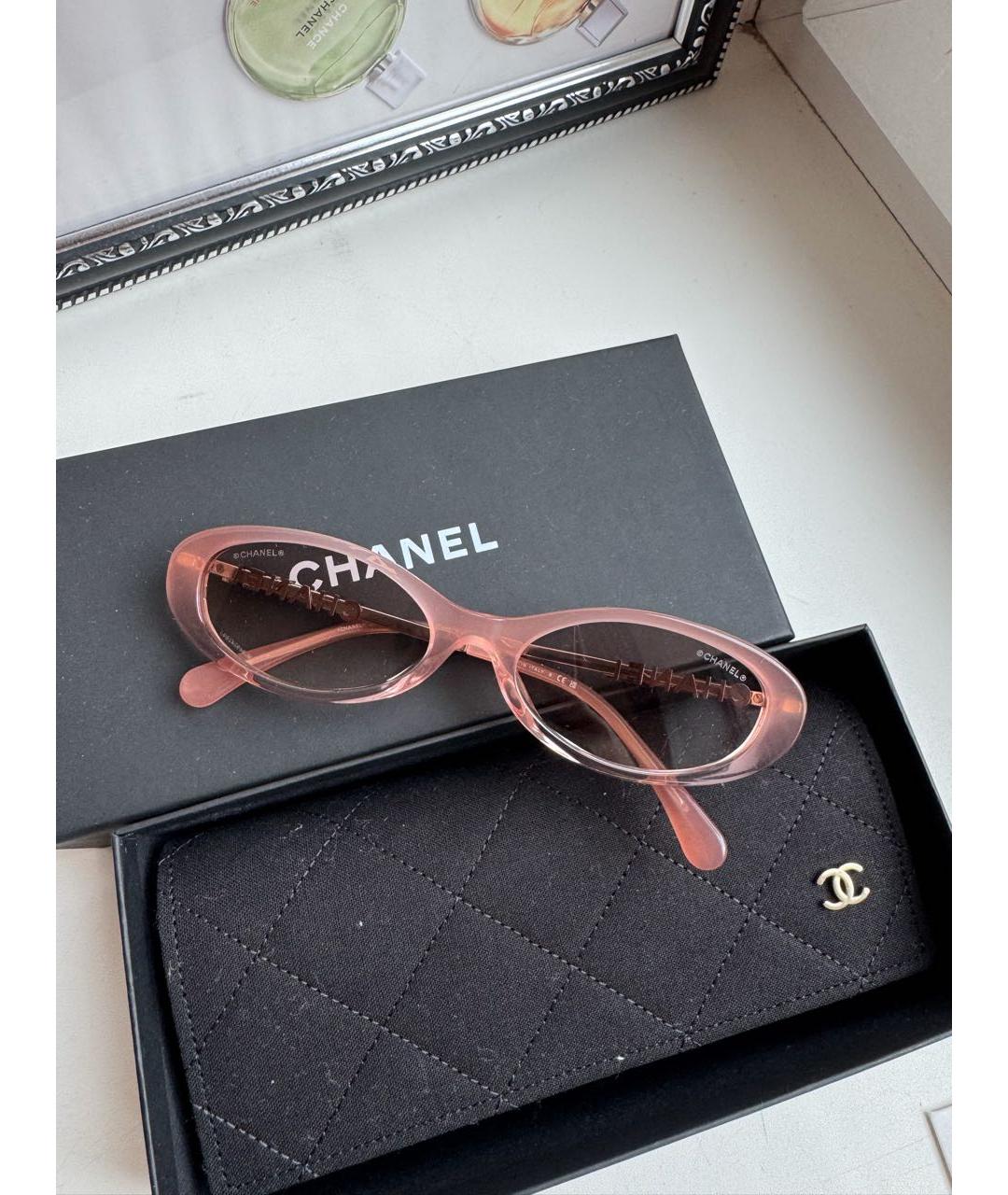 CHANEL Розовые пластиковые солнцезащитные очки, фото 9