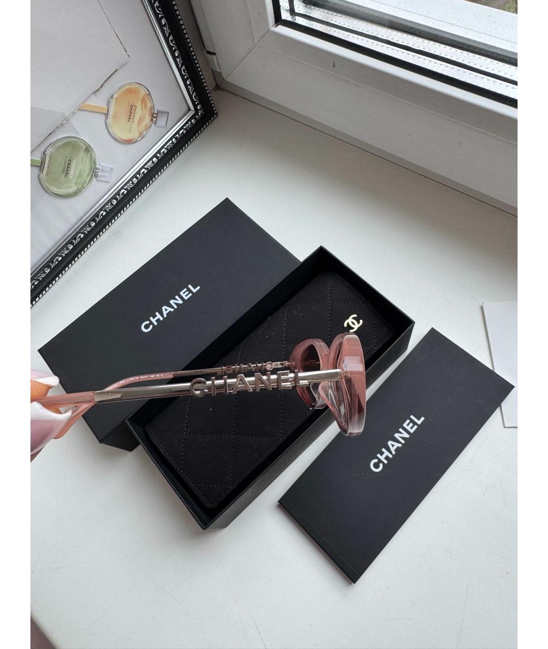 CHANEL Розовые пластиковые солнцезащитные очки, фото 5