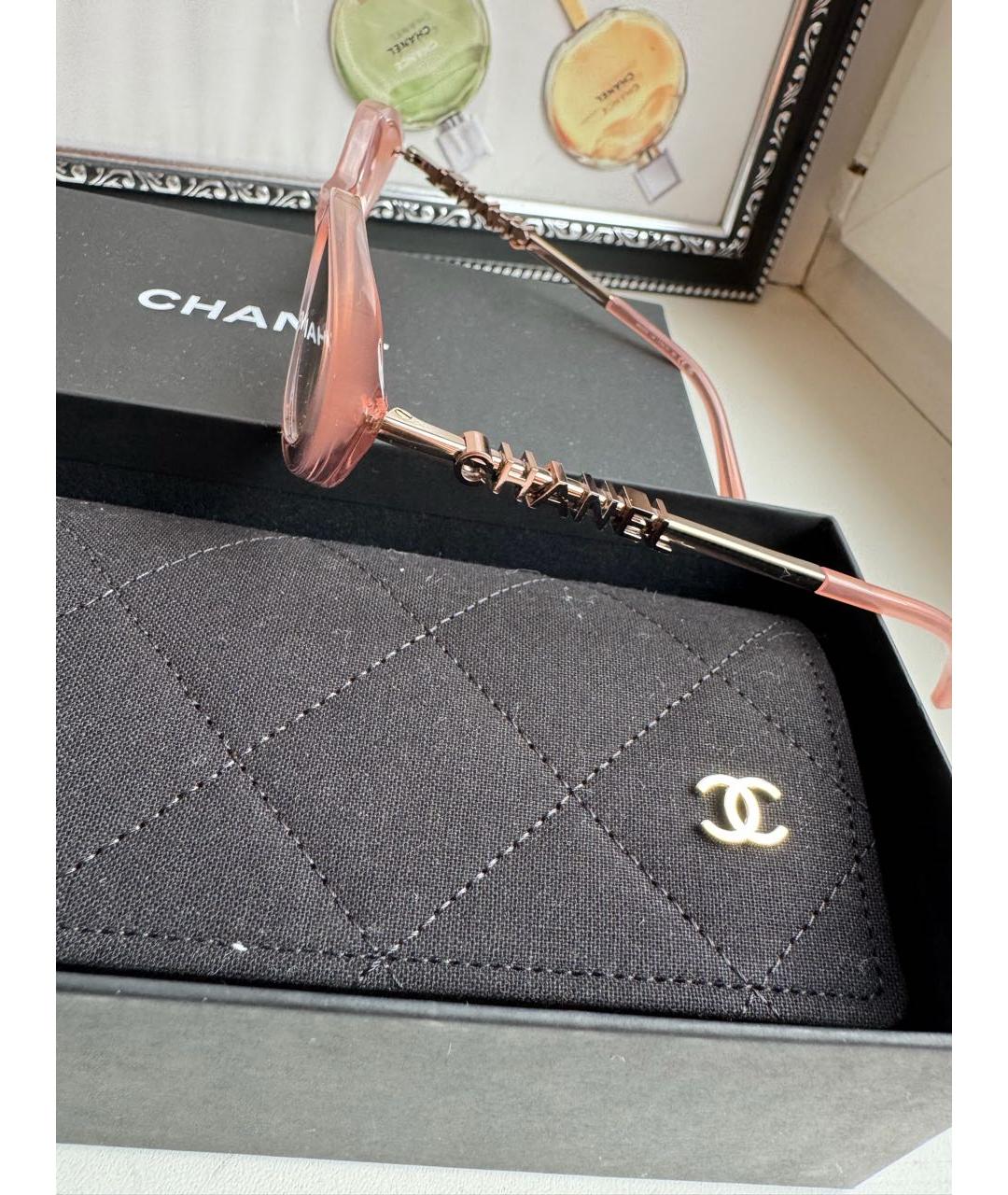 CHANEL Розовые пластиковые солнцезащитные очки, фото 2