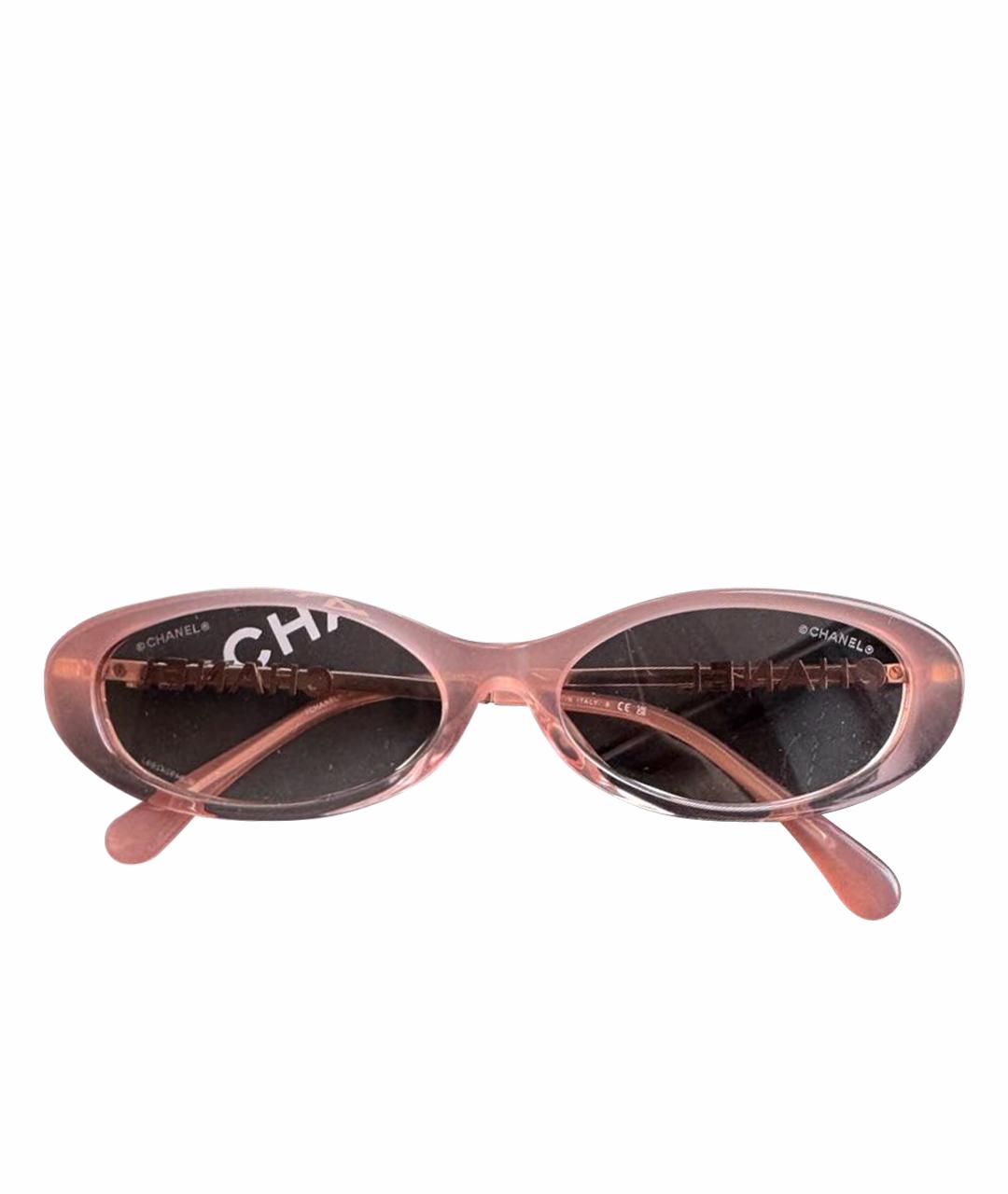 CHANEL Розовые пластиковые солнцезащитные очки, фото 1