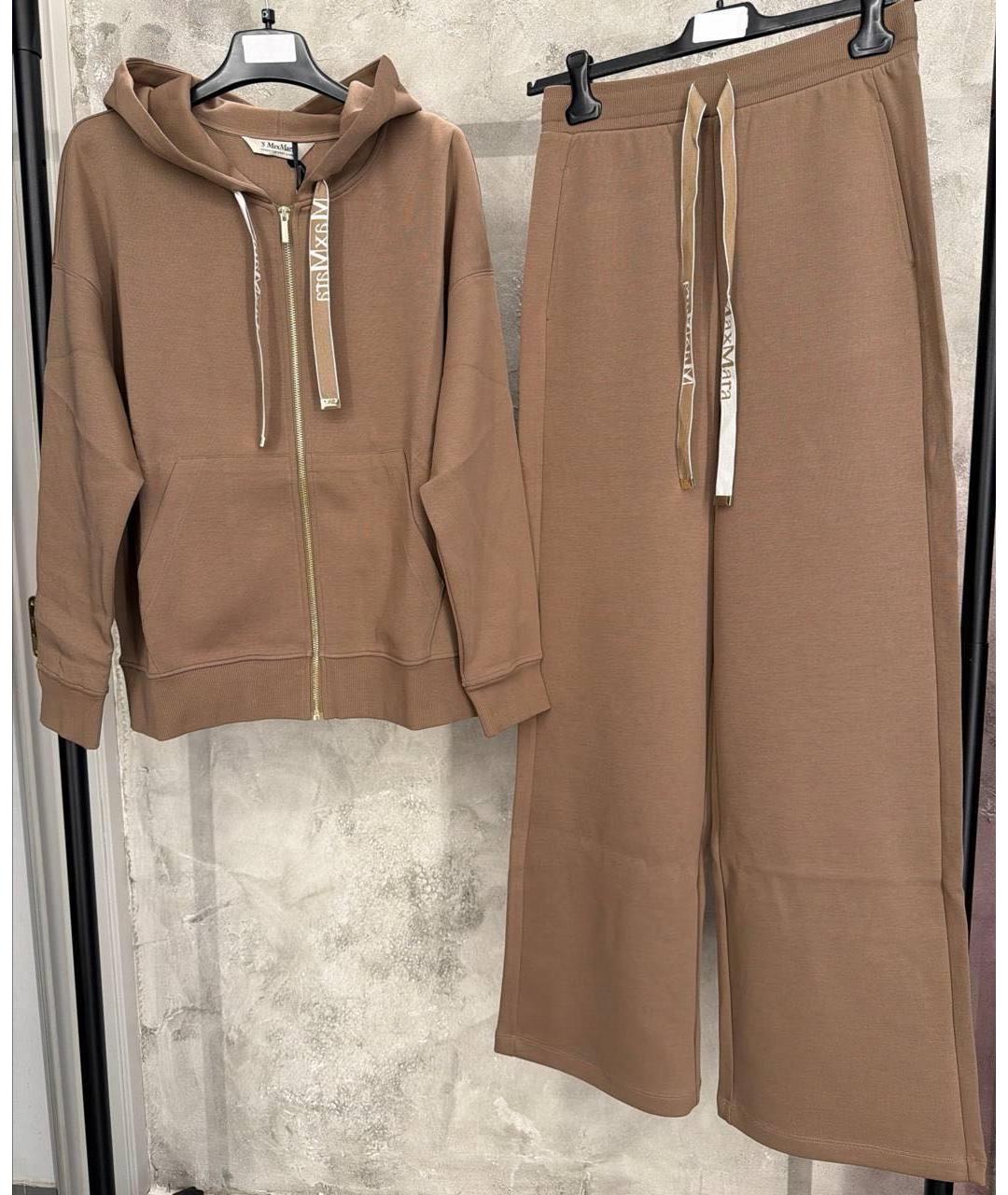 'S MAX MARA Бежевый хлопковый костюм с брюками, фото 5