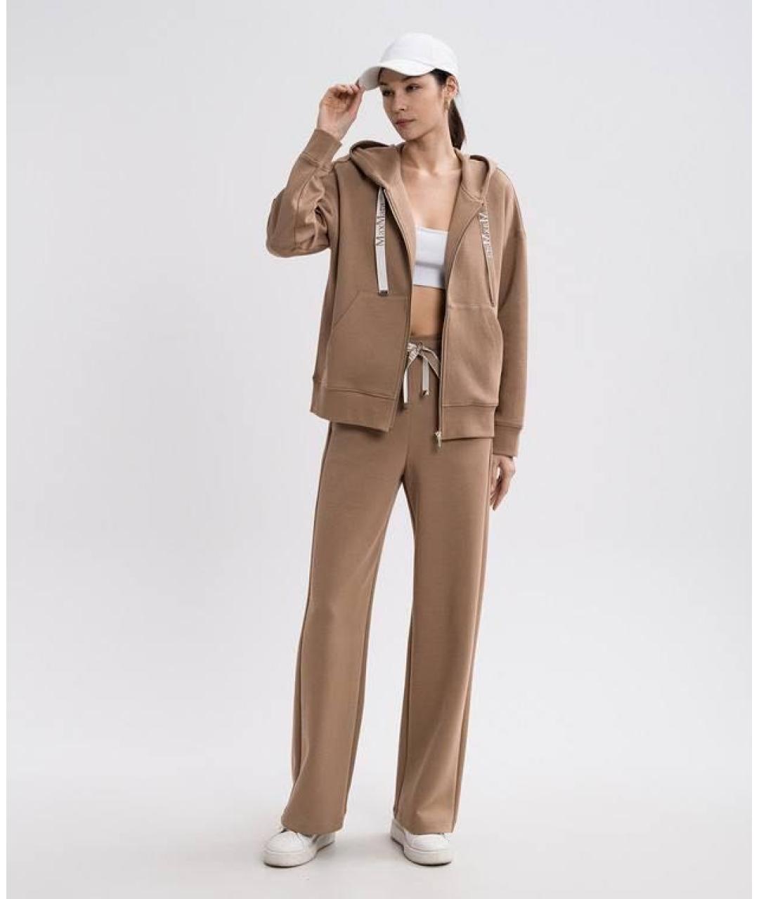 'S MAX MARA Бежевый хлопковый костюм с брюками, фото 4
