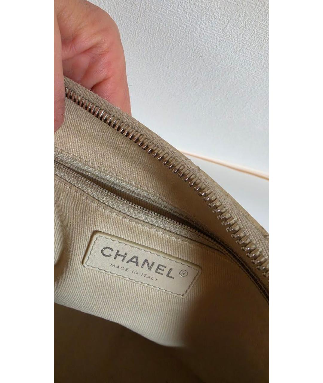 CHANEL Бежевая кожаная сумка через плечо, фото 4