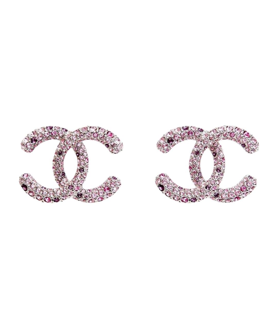 CHANEL Розовые металлические серьги, фото 1