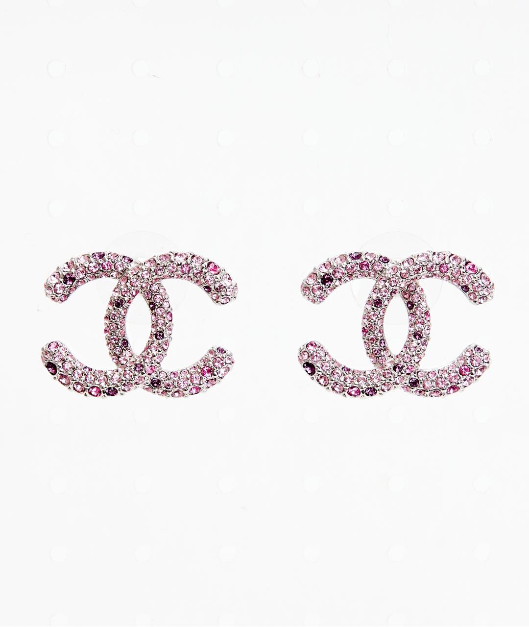 CHANEL Розовые металлические серьги, фото 5