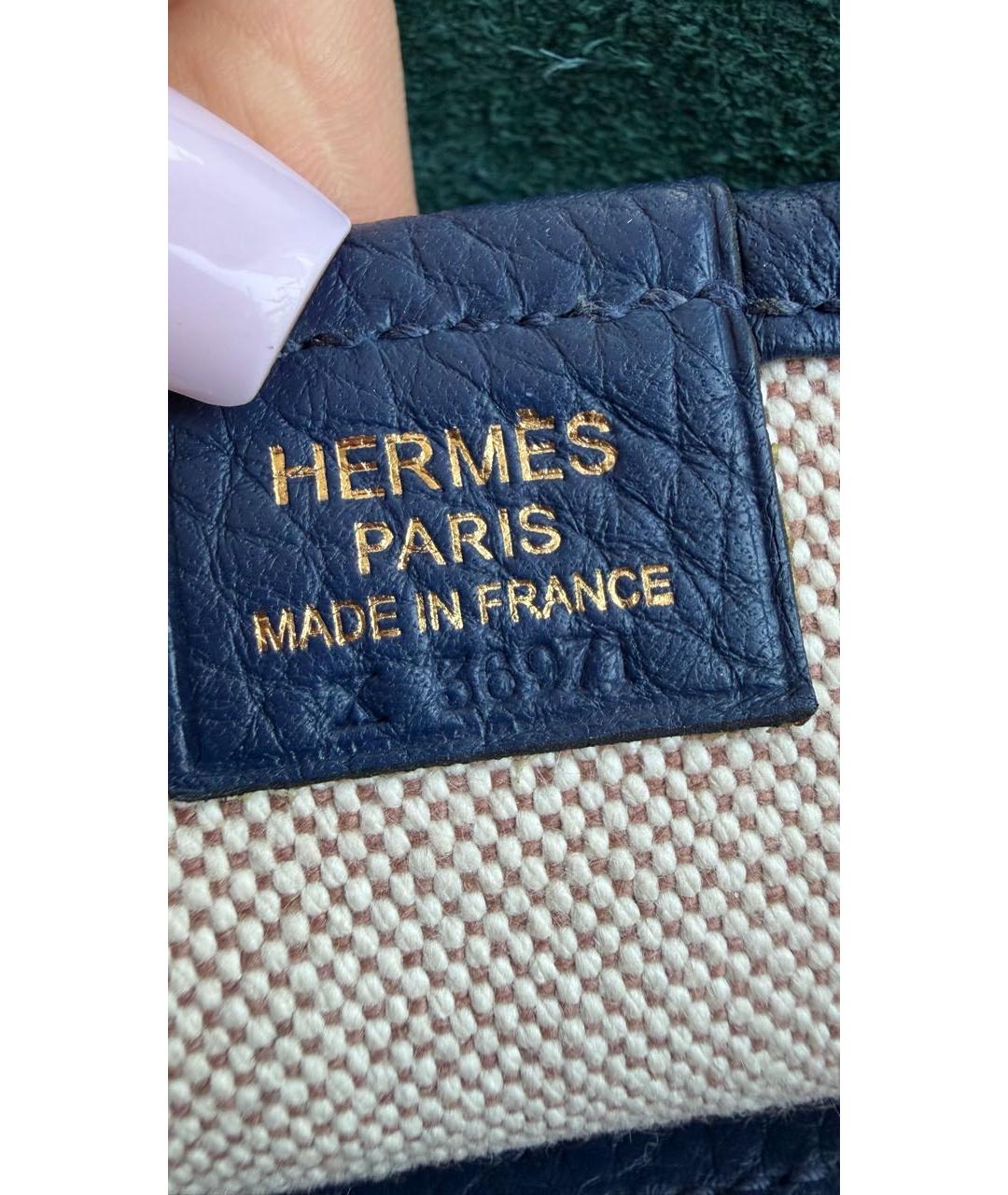 HERMES Темно-синяя кожаная сумка через плечо, фото 6