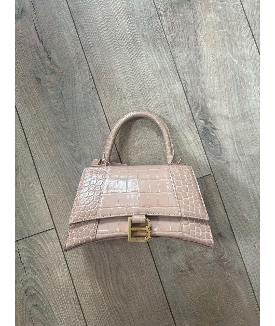 BALENCIAGA Розовая кожаная сумка с короткими ручками, фото 5
