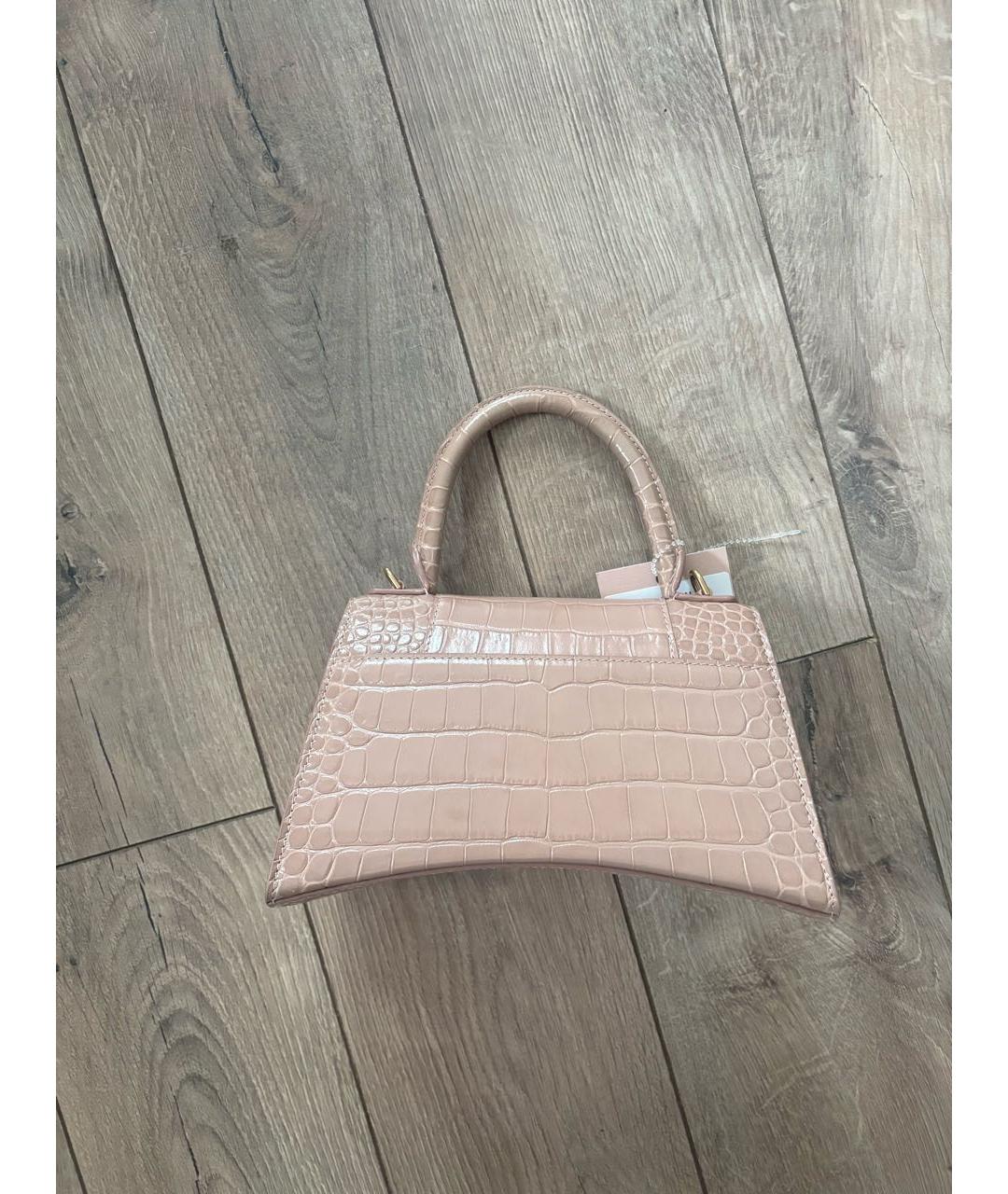 BALENCIAGA Розовая кожаная сумка с короткими ручками, фото 3