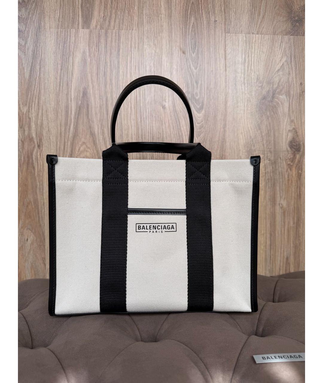BALENCIAGA Бежевая тканевая сумка тоут, фото 9