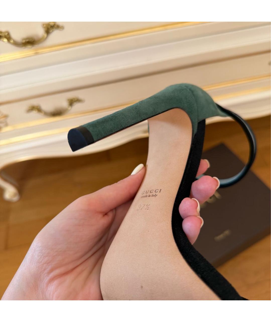 GUCCI Мульти замшевые босоножки, фото 6