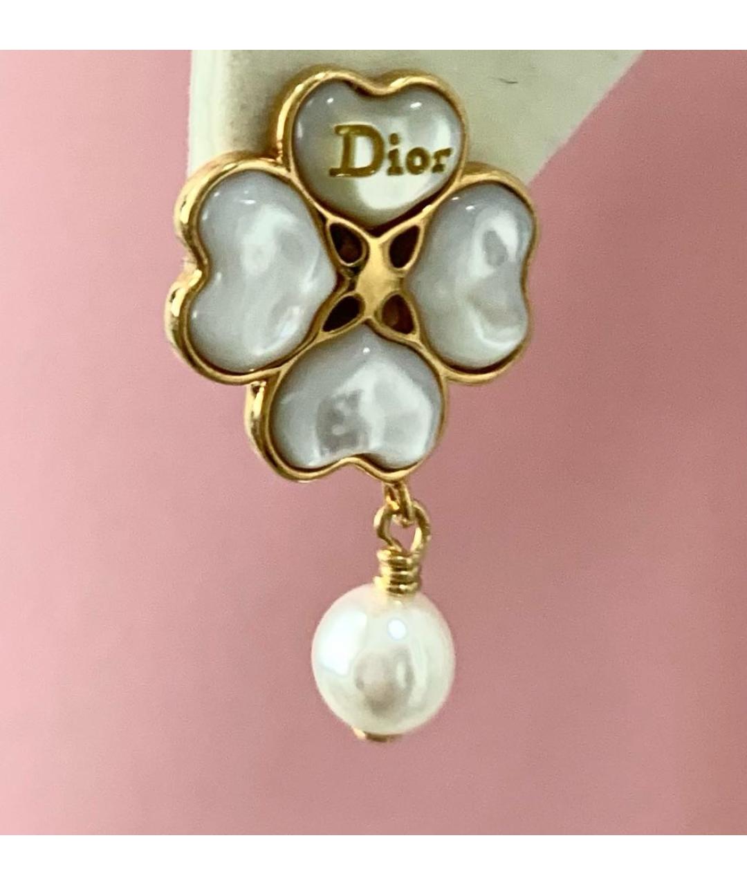 CHRISTIAN DIOR Золотые металлические серьги, фото 4