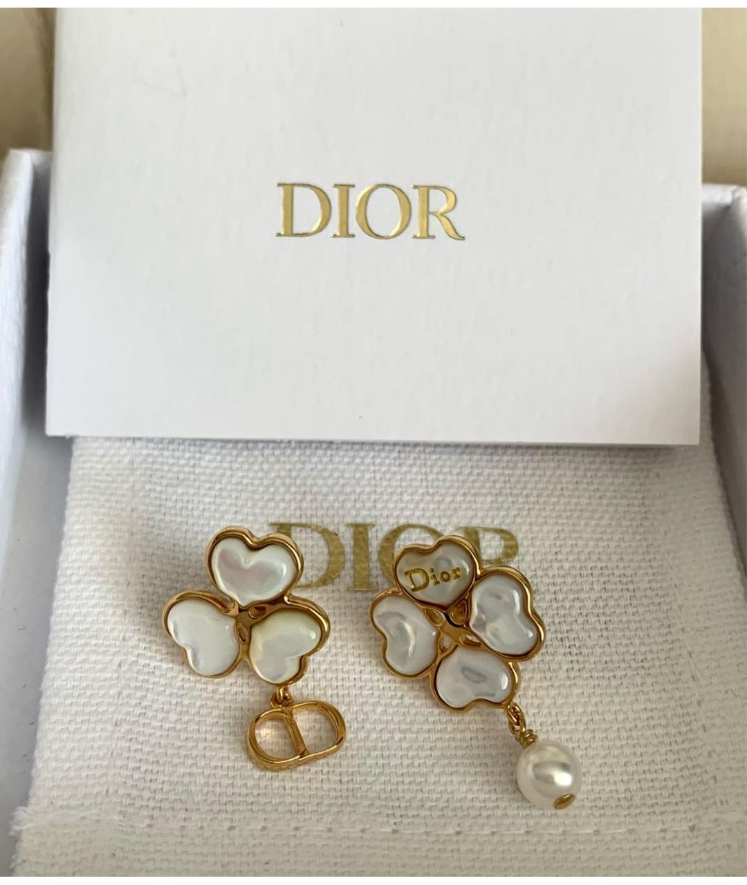 CHRISTIAN DIOR Золотые металлические серьги, фото 5