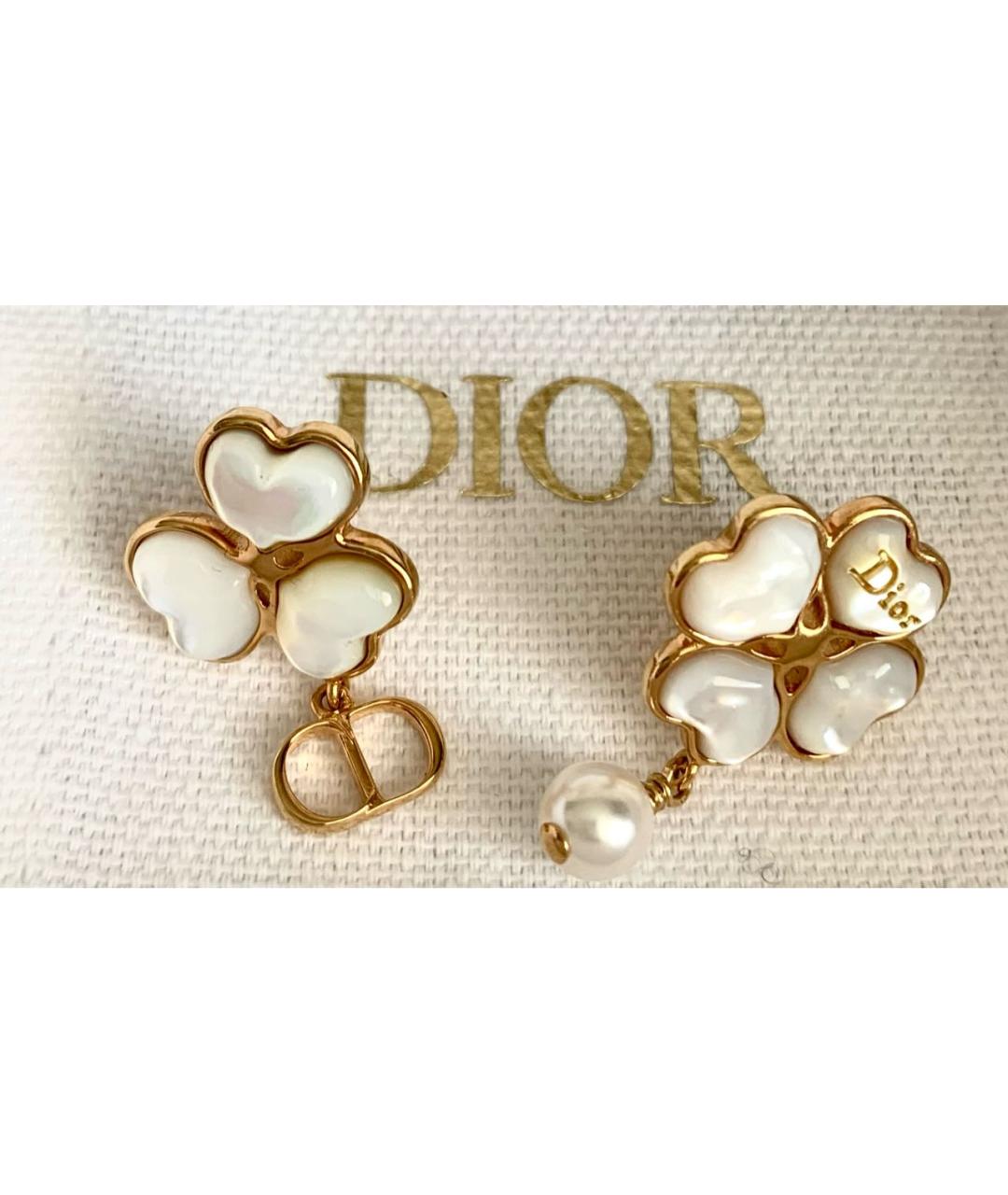 CHRISTIAN DIOR Золотые металлические серьги, фото 2