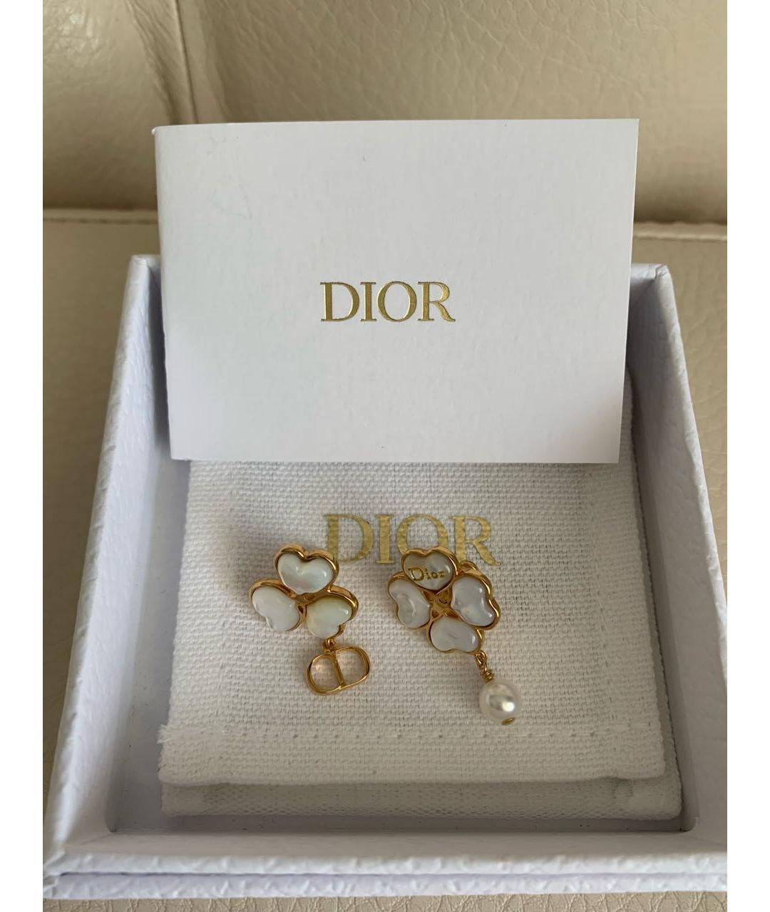 CHRISTIAN DIOR Золотые металлические серьги, фото 6