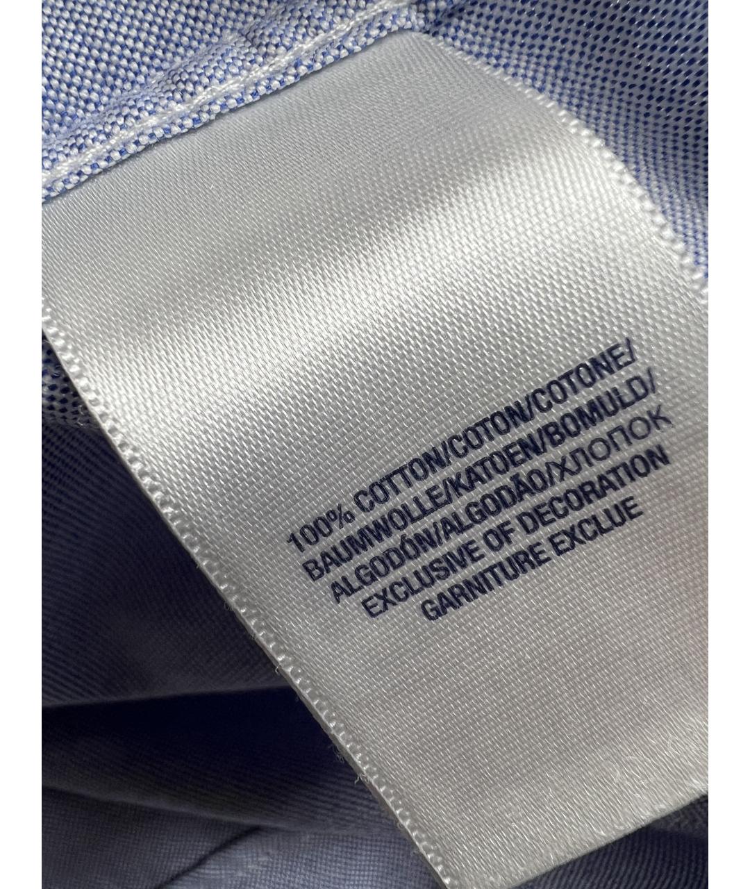 RALPH LAUREN Голубая хлопковая кэжуал рубашка, фото 4