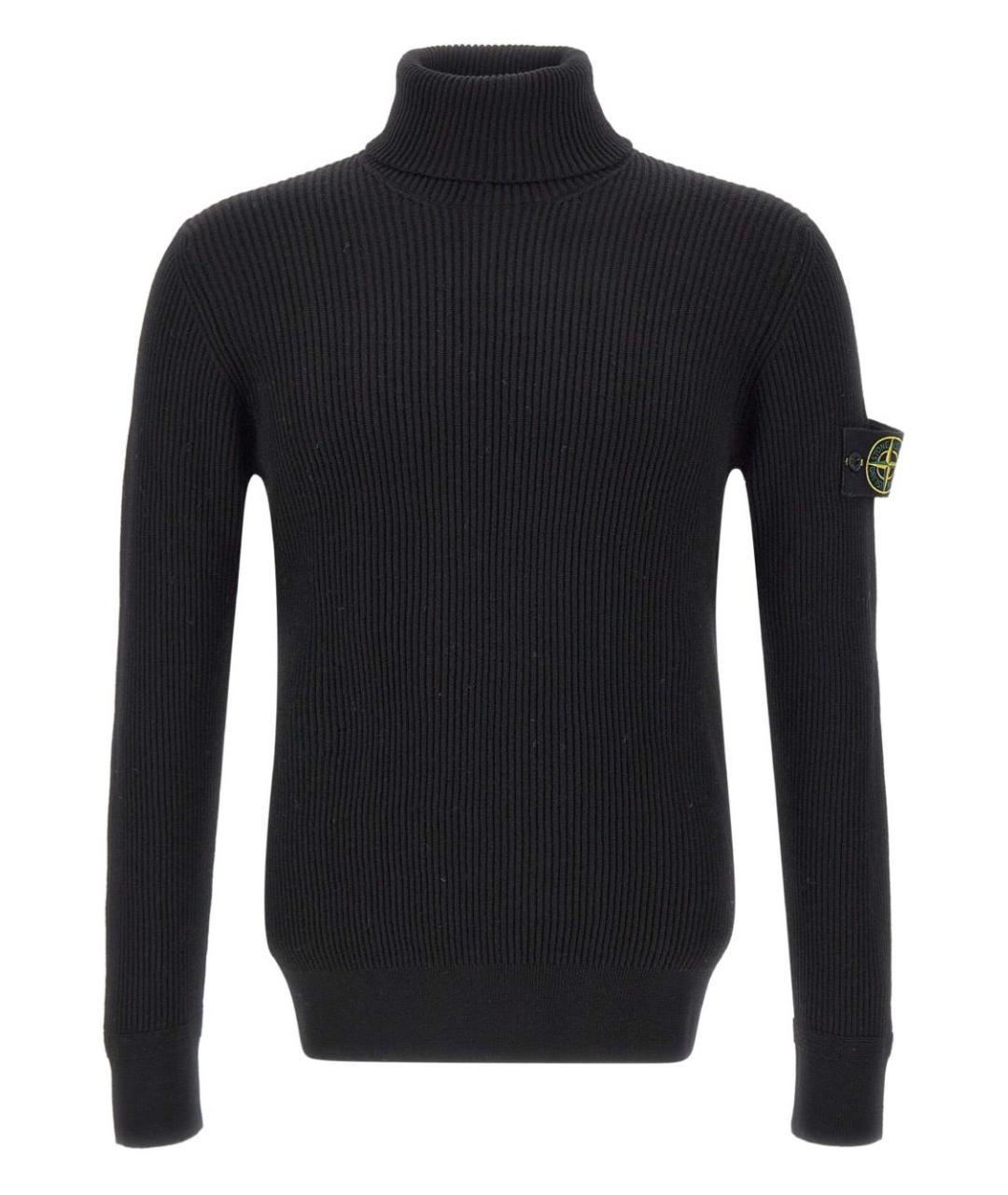 STONE ISLAND Черный шерстяной джемпер / свитер, фото 2