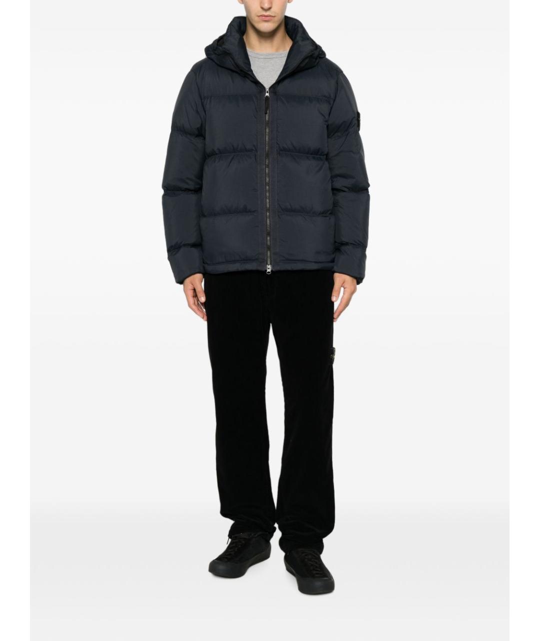 STONE ISLAND Темно-синяя полиамидовая куртка, фото 4