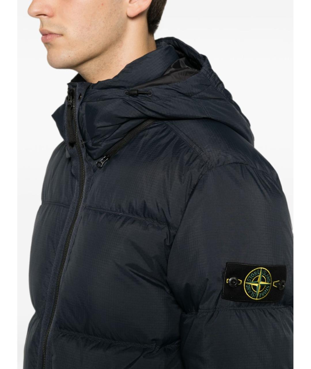 STONE ISLAND Темно-синяя полиамидовая куртка, фото 3
