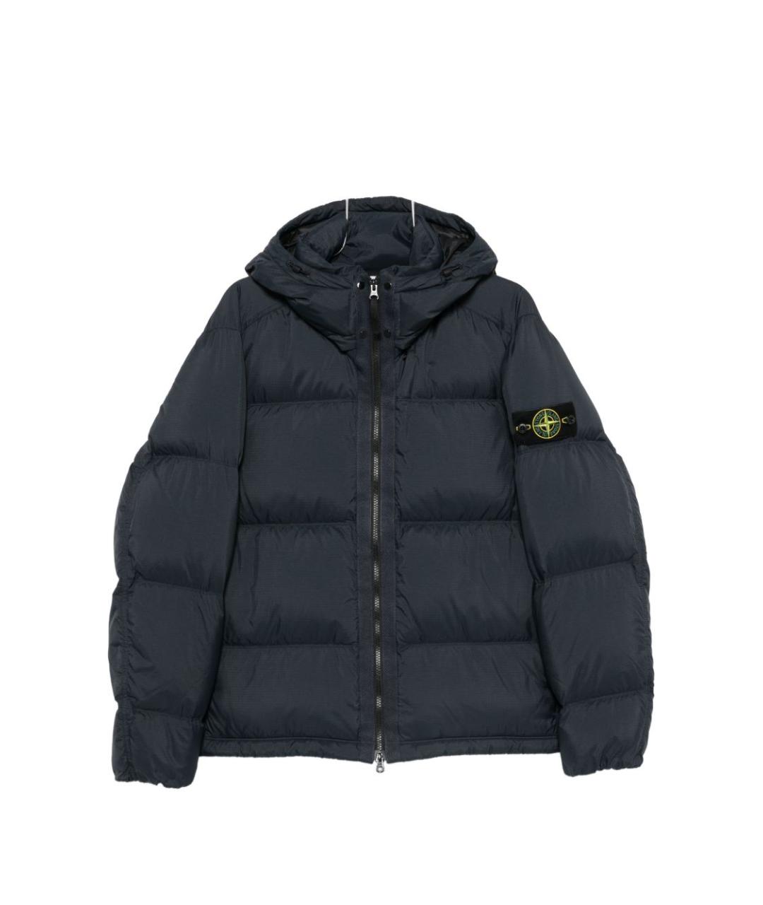 STONE ISLAND Темно-синяя полиамидовая куртка, фото 1