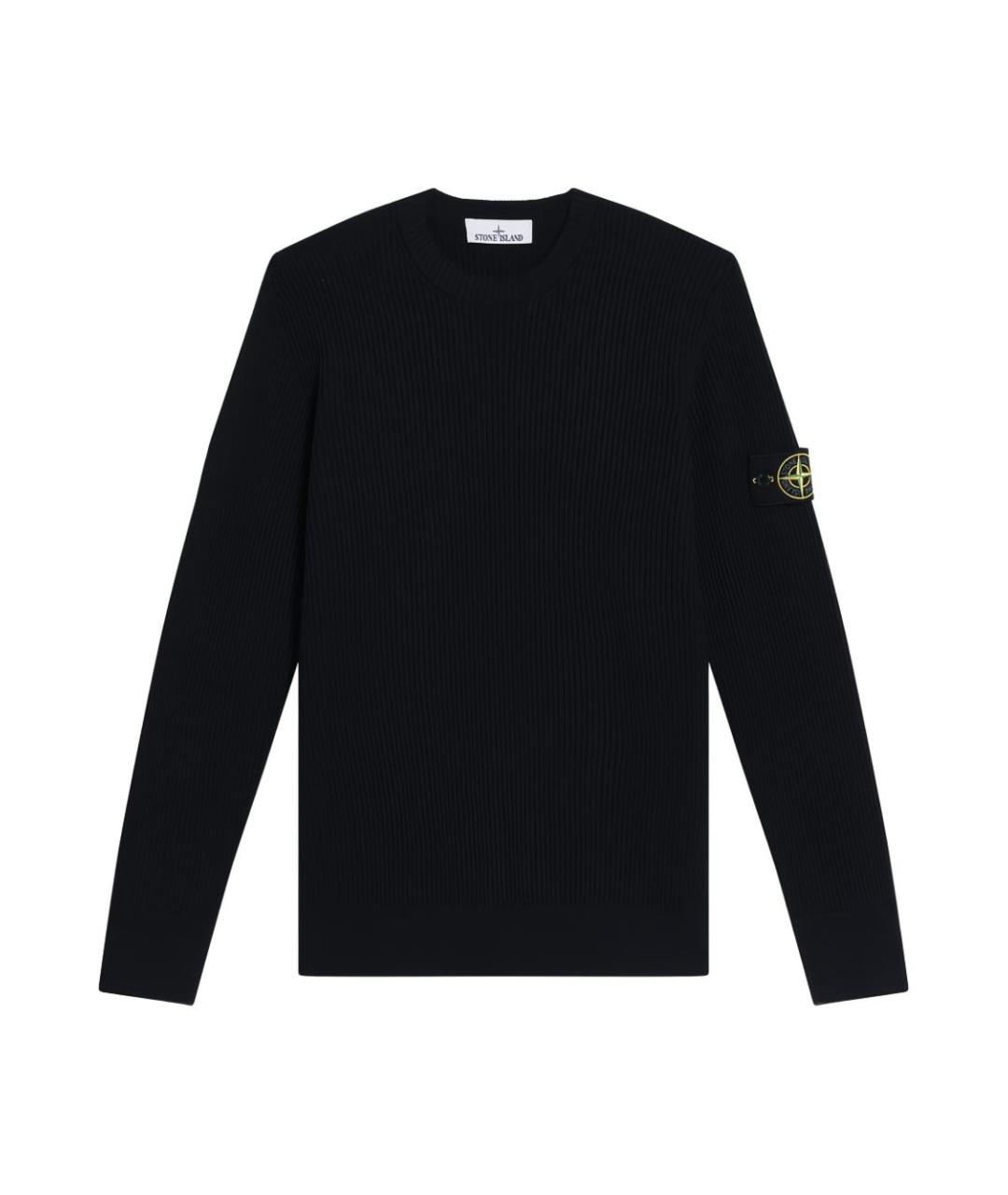STONE ISLAND Темно-синий шерстяной джемпер / свитер, фото 1