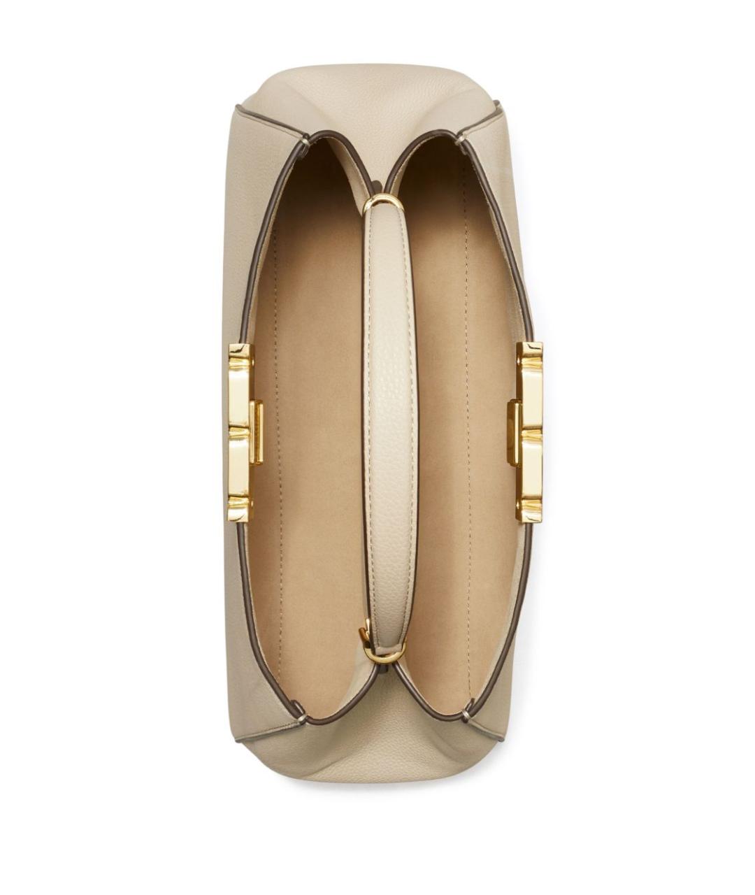 TORY BURCH Бежевая кожаная сумка тоут, фото 5