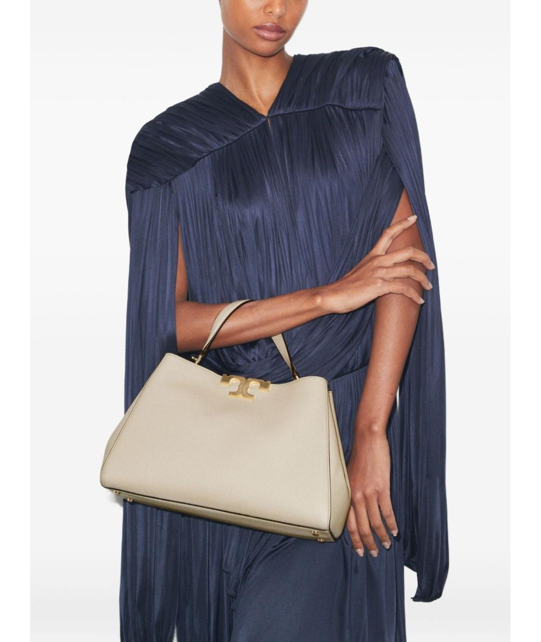 TORY BURCH Бежевая кожаная сумка тоут, фото 2