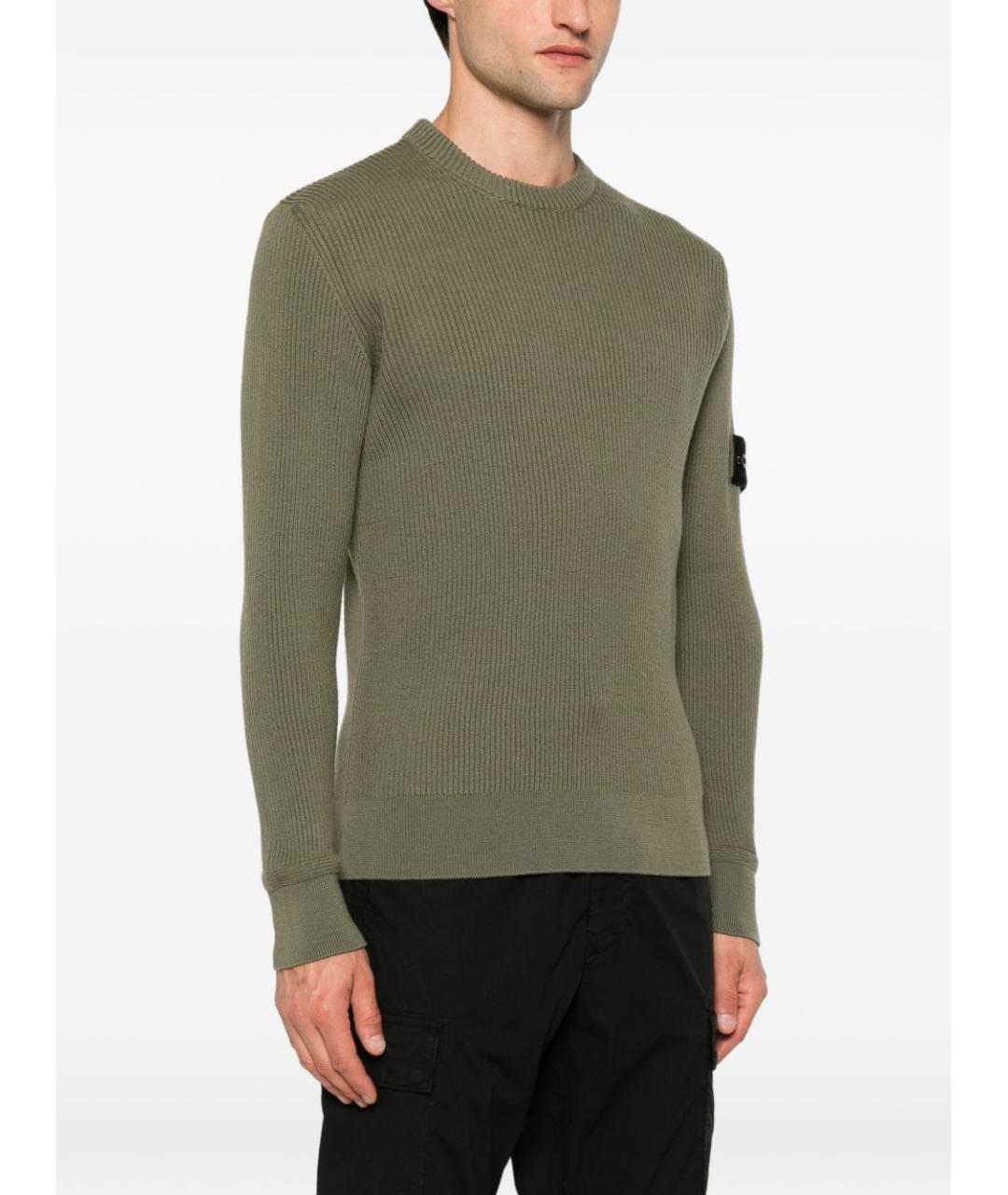 STONE ISLAND Хаки шерстяной джемпер / свитер, фото 5