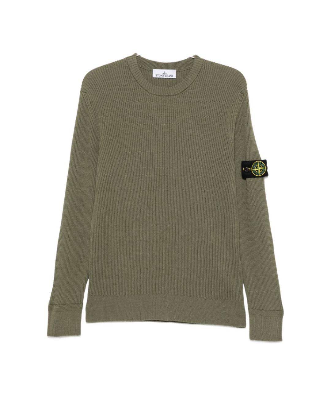 STONE ISLAND Хаки шерстяной джемпер / свитер, фото 1
