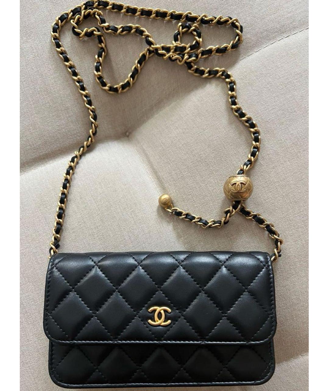 CHANEL Черная кожаная сумка через плечо, фото 3